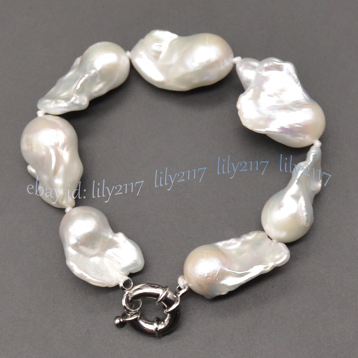 15-23MM Natural White South Sea Baroque Keshi Pearl Necklace Bracelet Earring
