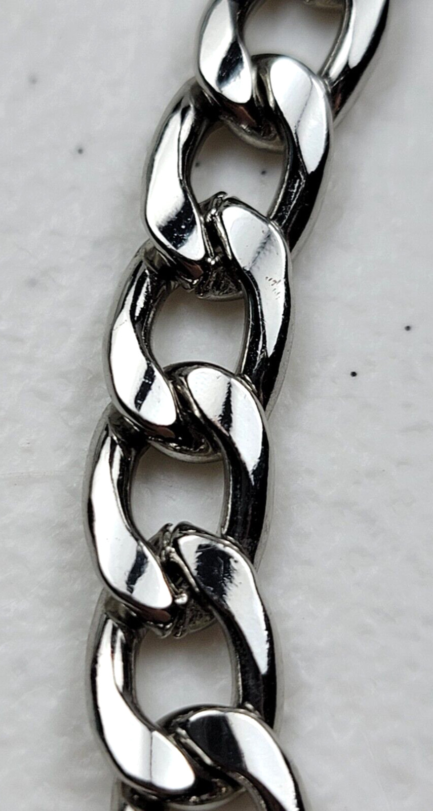 Silver Plated Curb Chain Necklace 26.5″ Adjustable Adult Unisex 7.7 mm
