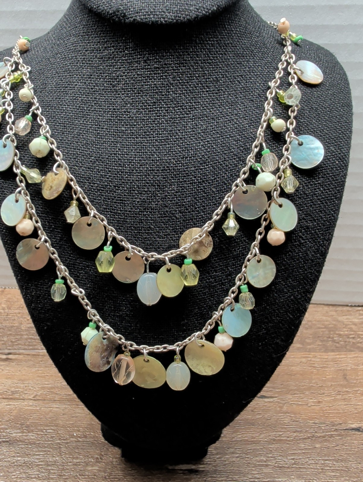 You & I Coastal Multi-Strand Necklace Shell Mother of Pearl Silver Tone Necklace