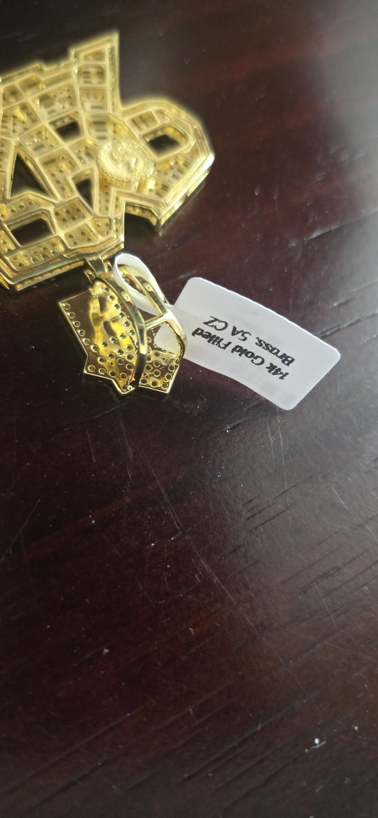 14k Gold Filled TRAP HOUSE Pendant Iced Pavé SIMULATED 5A CZ Baguette Hip Hop