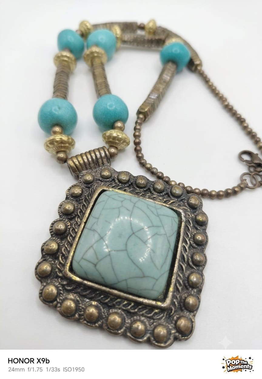 Retro Ethnic Style Turquoise Pendant Necklace for Women