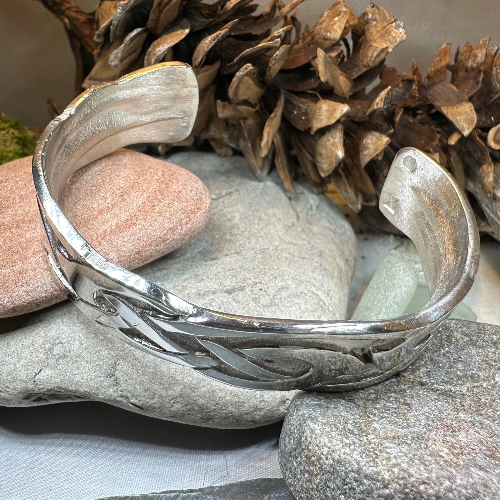 Celtic Cuff Bracelet Irish Scottish Mens Womens Pagan Gift PEWTER