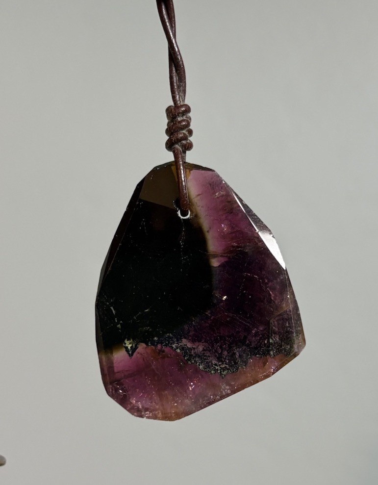 Chan Luu Necklace Natural Bi-Color Tourmaline Pendant Artisan Signed Jewelry NWT