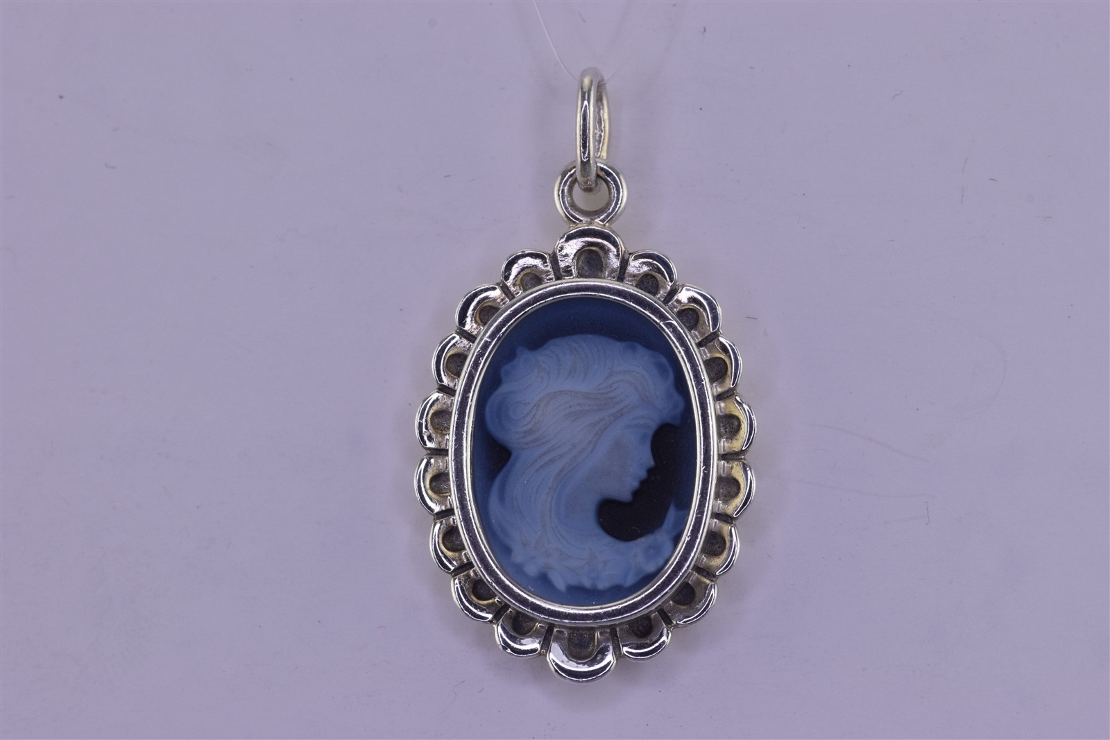 RARE PANDORA Sterling Silver 29mm x 19mm Carved Cameo ALE 925 Pendant