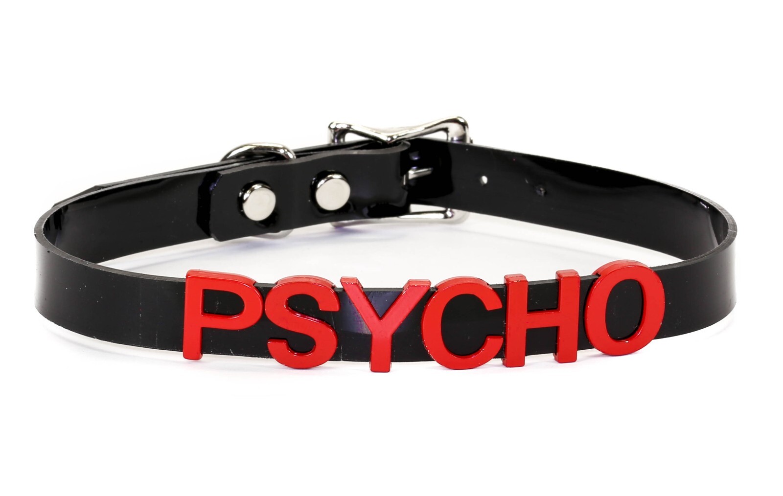 Black Vinyl Slave Name PVC Red Bdsm-Choker-Slut-Collar-Choker-Adult-Kinky