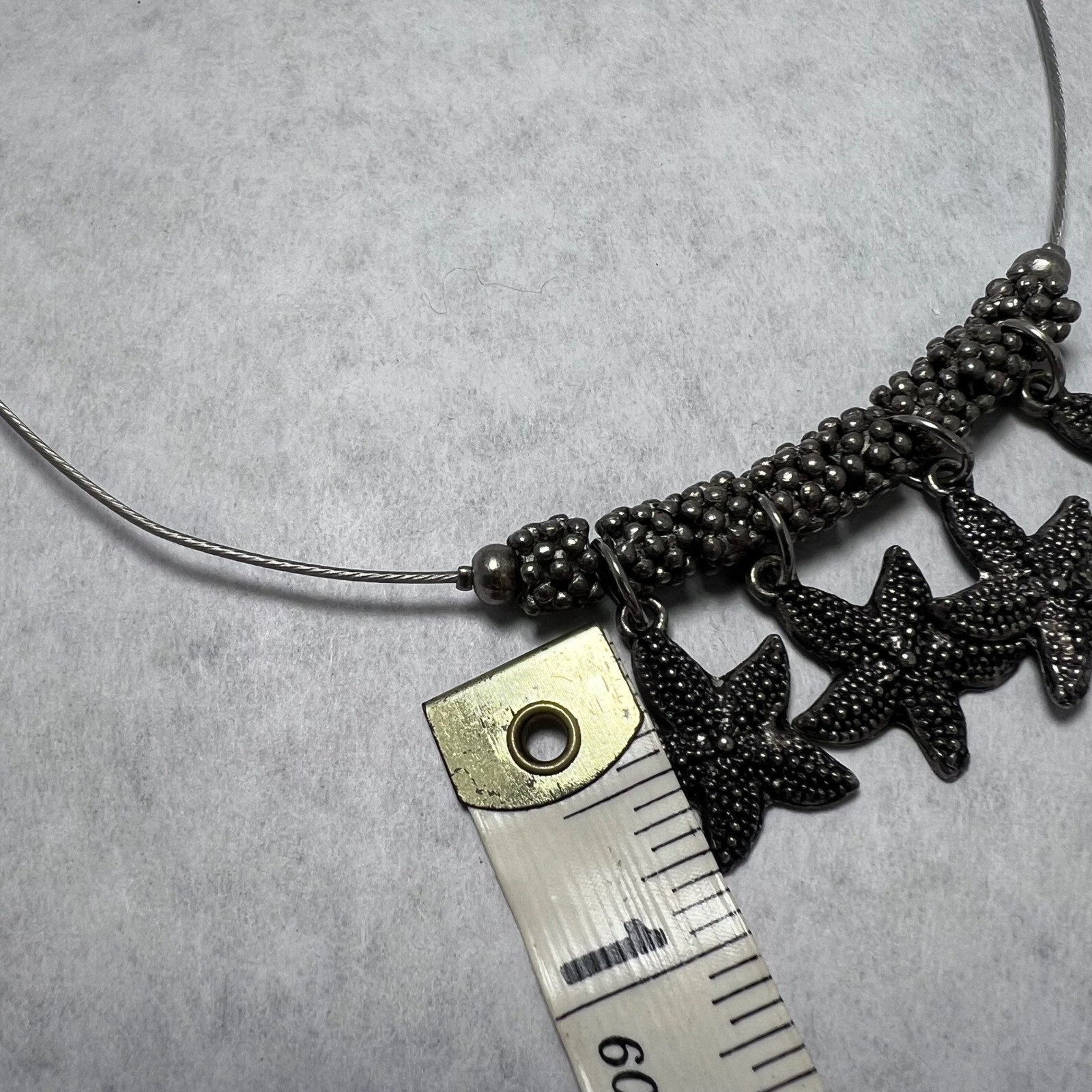 FeiFish Silver Tone Starfish Charm Choker Necklace Chain Beach Jewelry Boho 18″