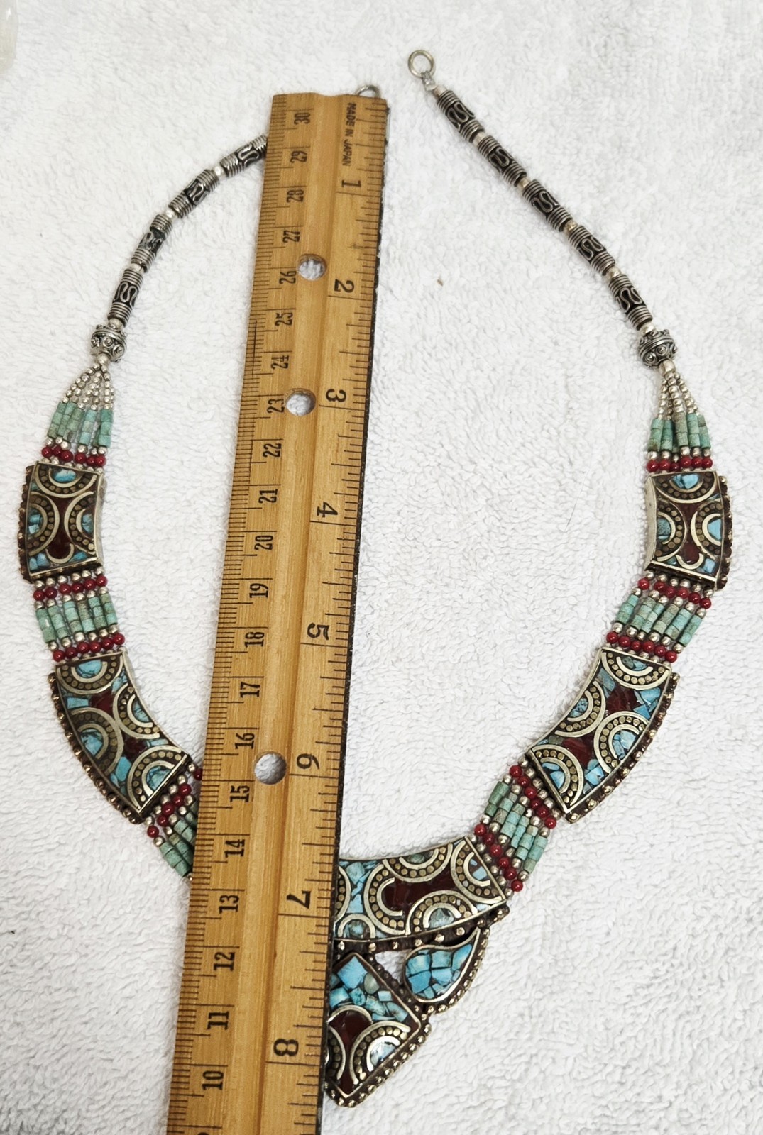 Vintage Nepal Tibetan Necklace Turquoise Tibetan Ethnic Coral Statement Piece