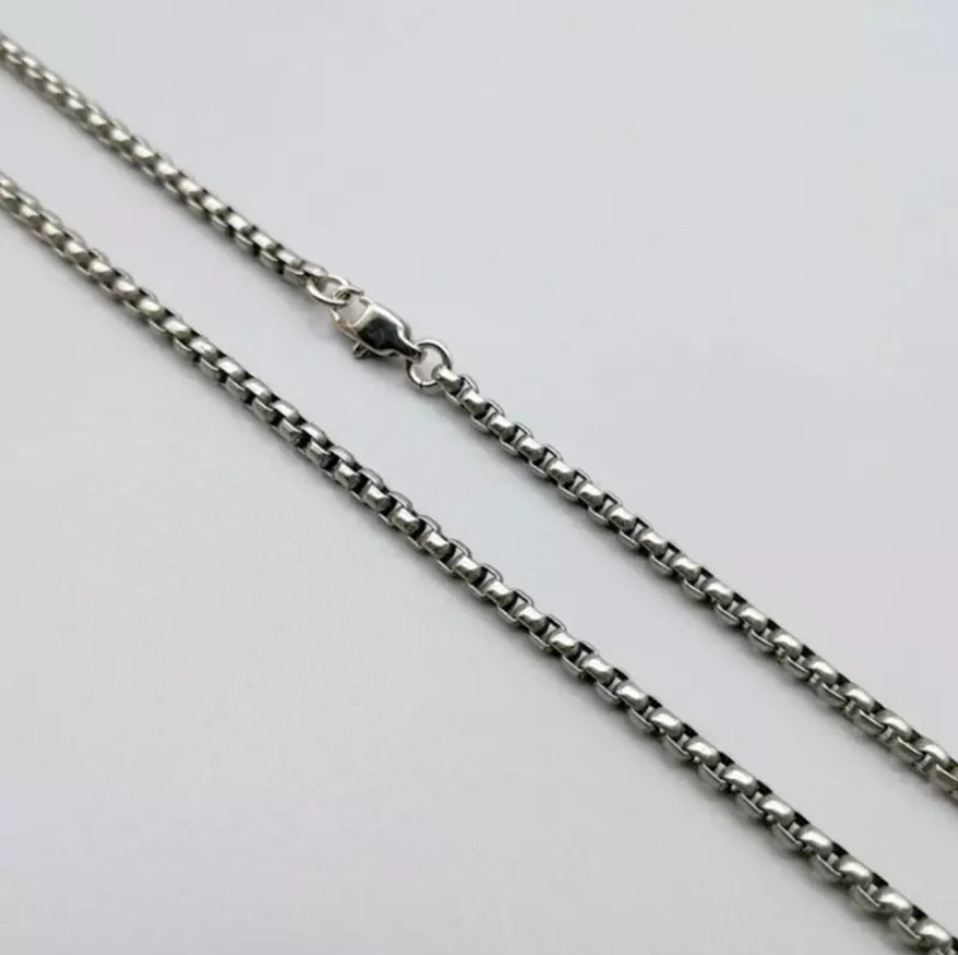 18″ Pure Titanium Box Chain Necklace 3mm Men Unisex NO Allergic Skin Care Health