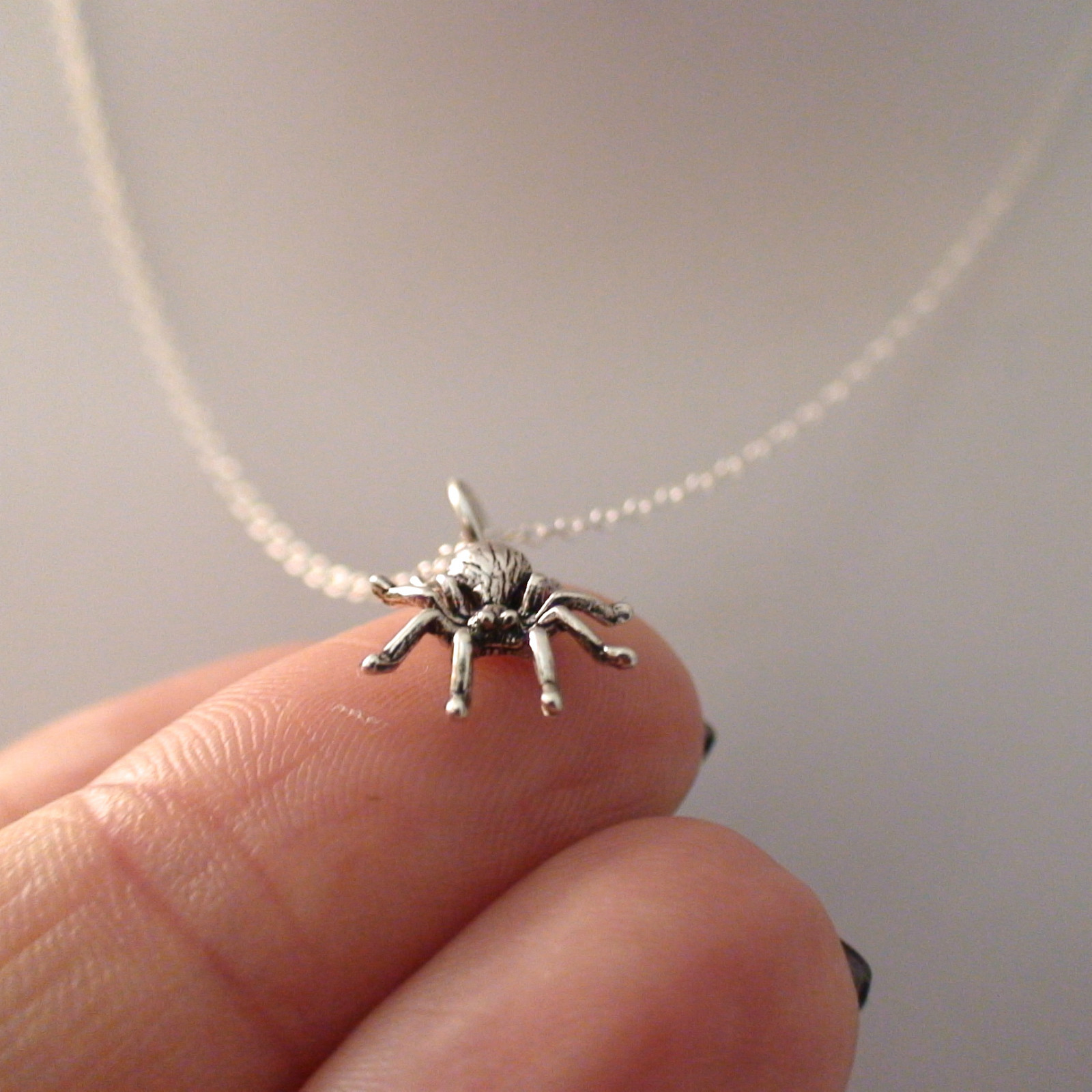 Tiny Spider Necklace – 925 Sterling Silver – Insect Bug Arachnid Halloween NEW
