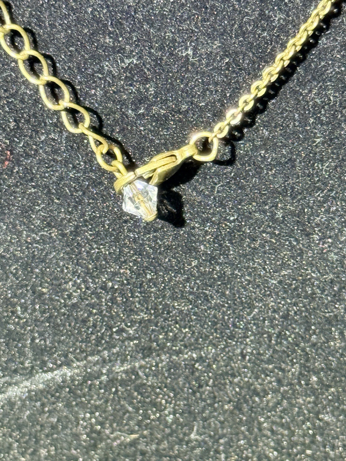 Sorrelli Necklace Cushion-Cut Clear Crystal Pendant 12mm 16-20in Antique Gold