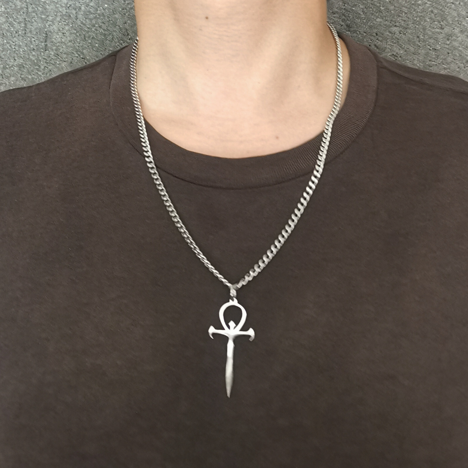 Vampire Ankh Pendant S.steel luciferian necklace box/cuba/figaro/wheat 24in