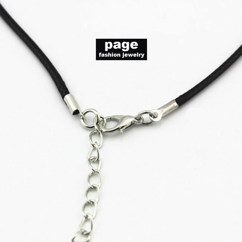 1pc Braided 18″ Black Leather Cord Necklace w/Lobster Clasp For Your Pendent