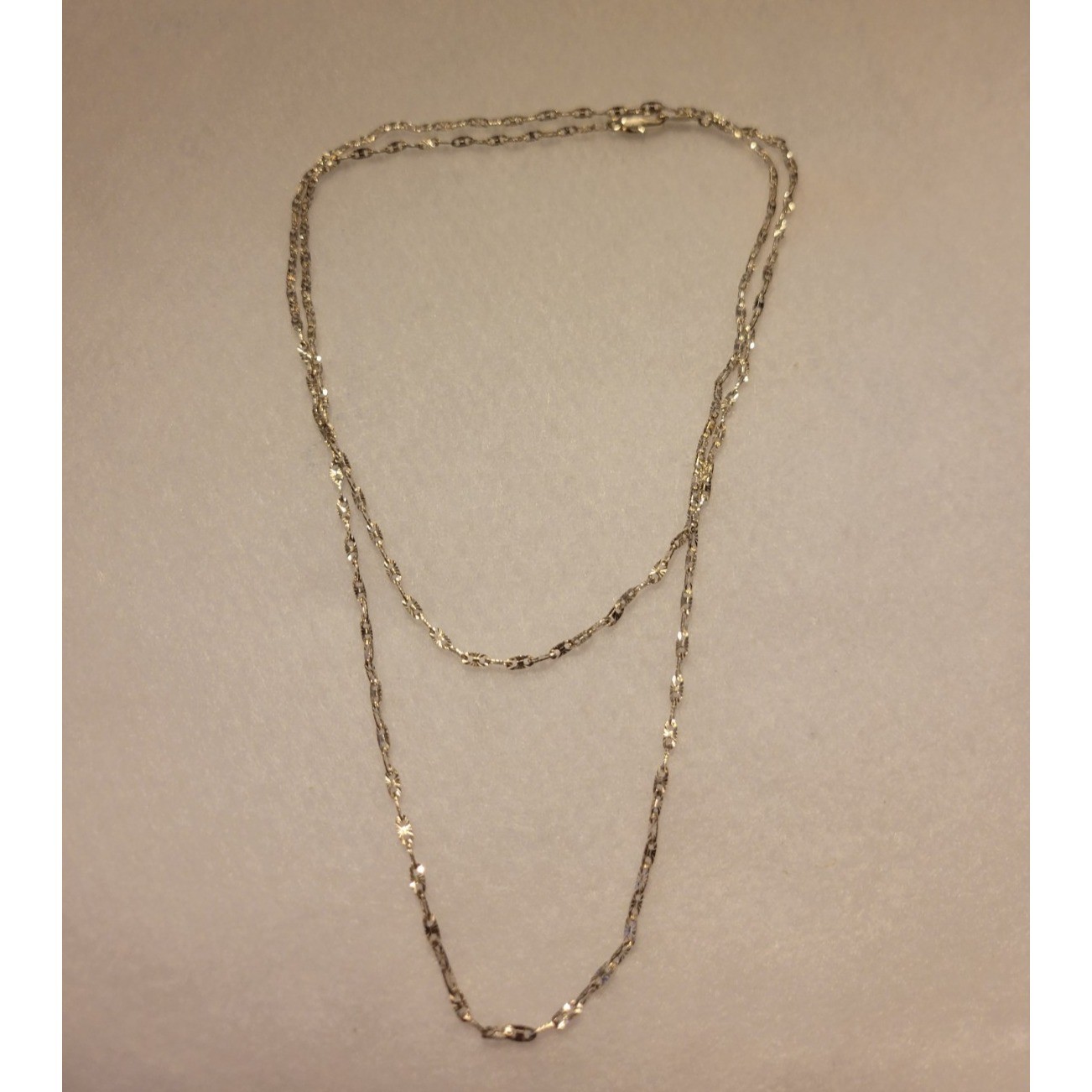 Necklace Silver Diamond Cut Link Chain Minimalist Jewelry Women 28 in