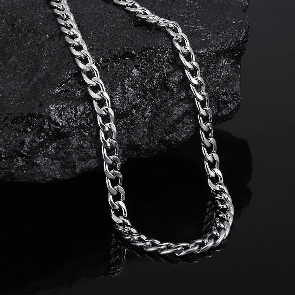 Collar de plata 925 de alta calidad con eslabones cubanos, moderno y unisex