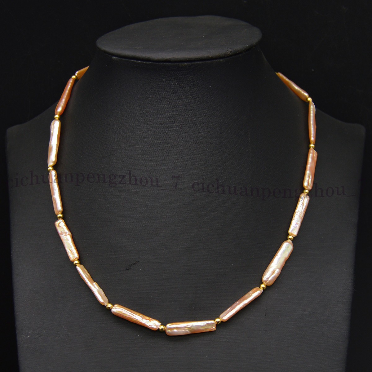 5x24mm Natural Freshwater Pink Rectangle Pearl Necklace Bracelet Earrings