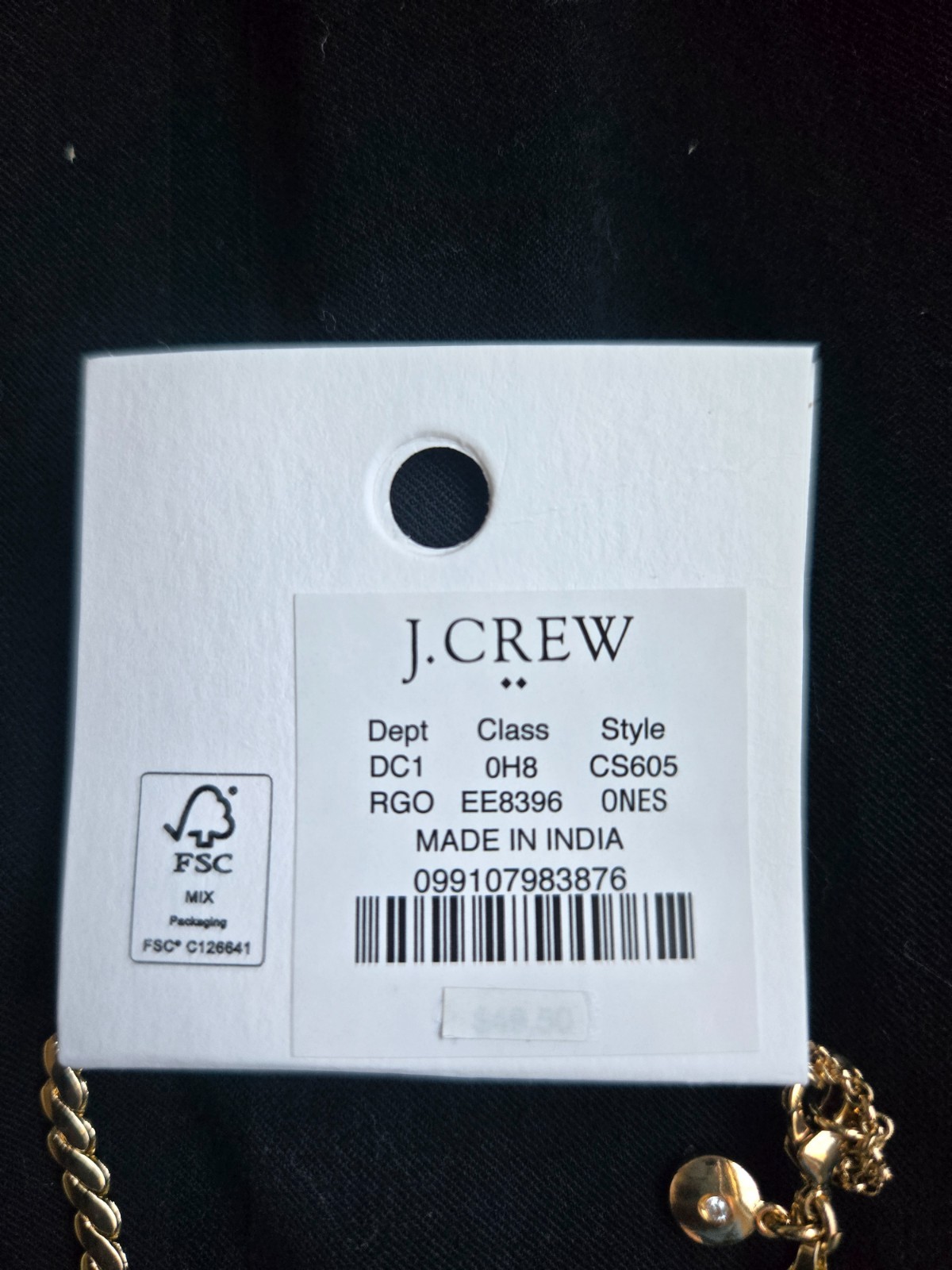 J.CREW Puffy Gold Plated Heart Pendant Necklace, Retails $49.50 NWT!