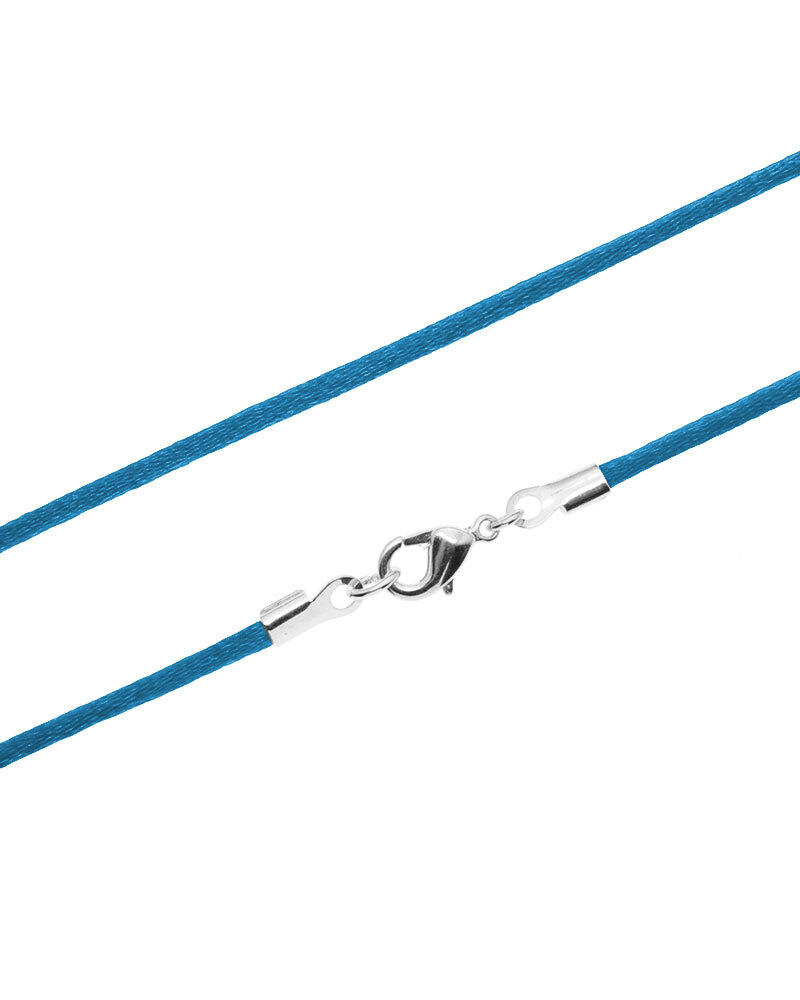 Royal Blue Satin Silk Cord Necklace Silver/Gold Clasp 16″ to 30″ Hand Made USA