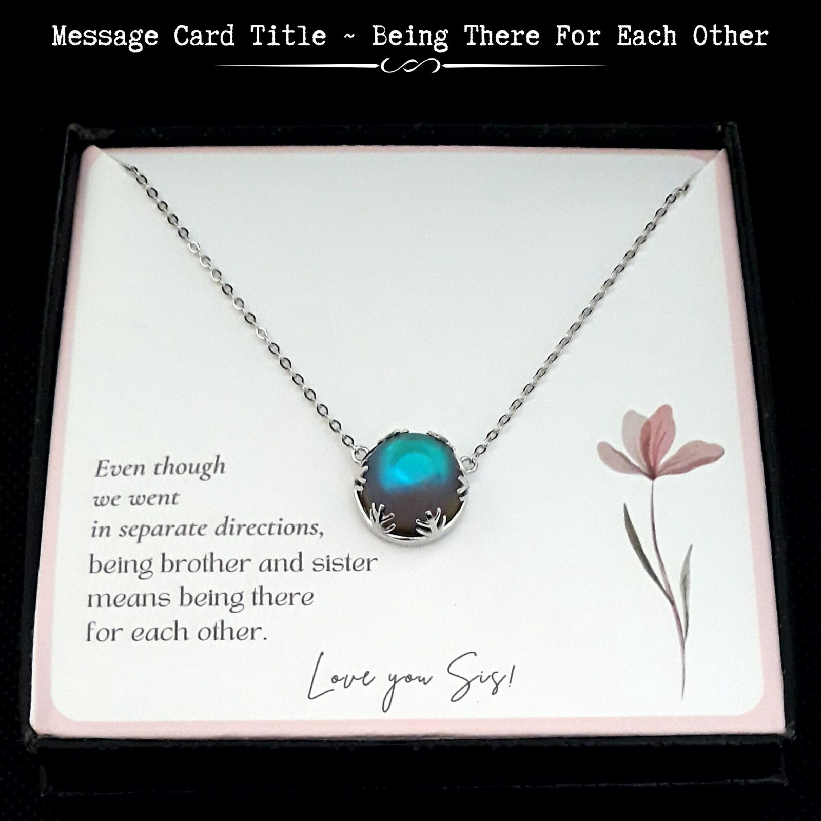 Gift From Brother | Luminous Aurora Borealis Halo Crystal Necklace – Message