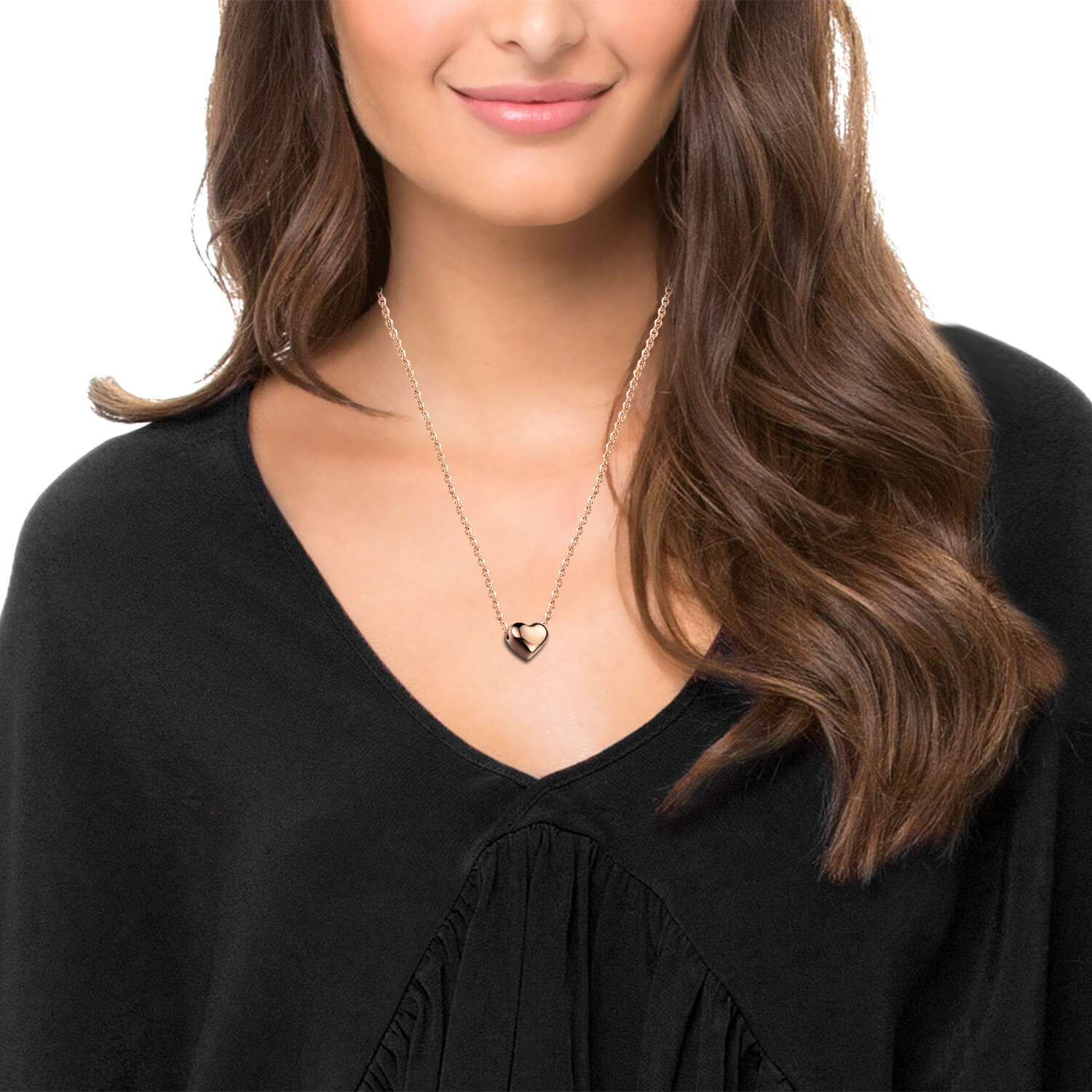 Women’s Girls Stainless Steel Heart Pendant Necklace Chain Valentine’s Day Gift