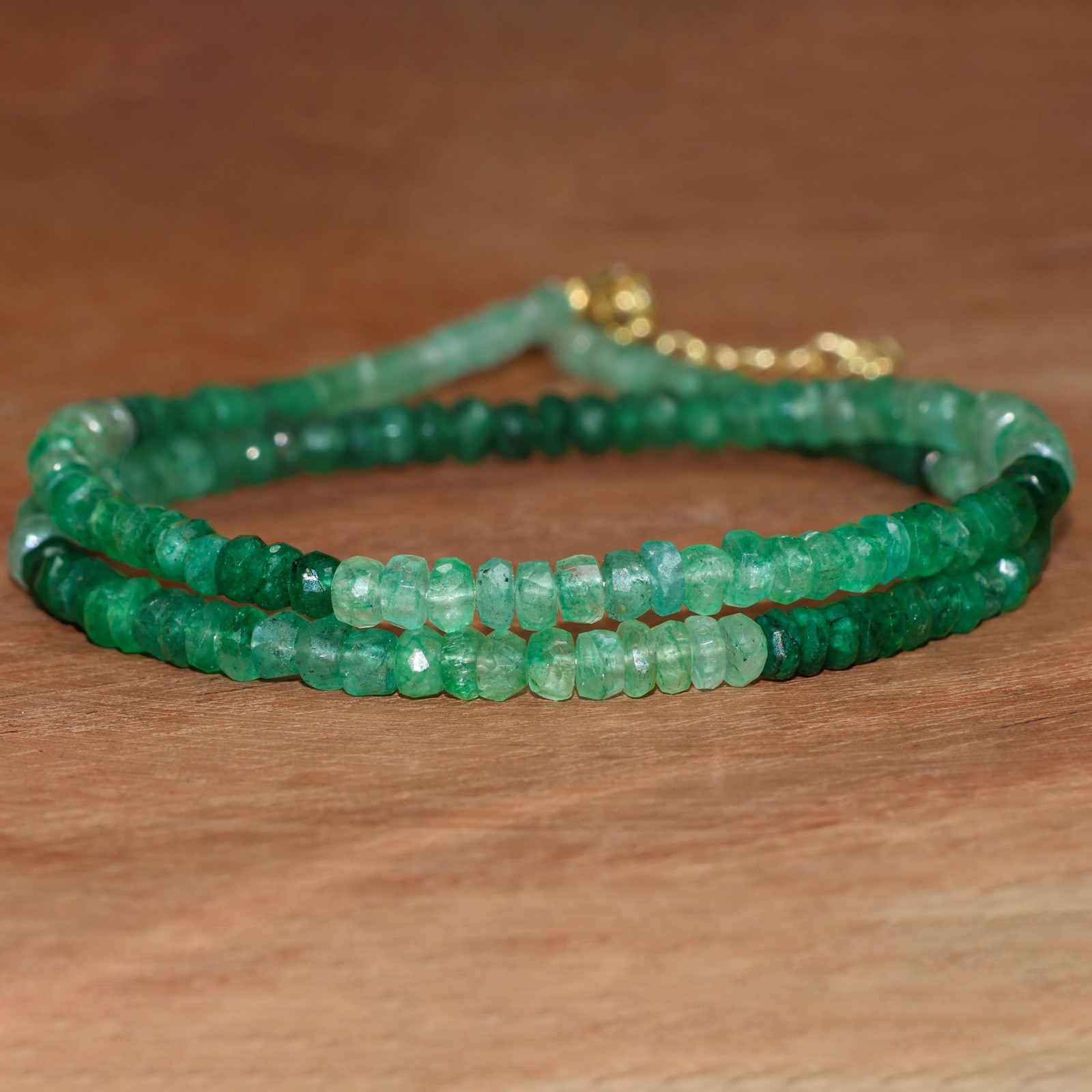 Faceted Emerald Gemstone Beads Necklace, Emerald Beaded Necklace, Gift for her