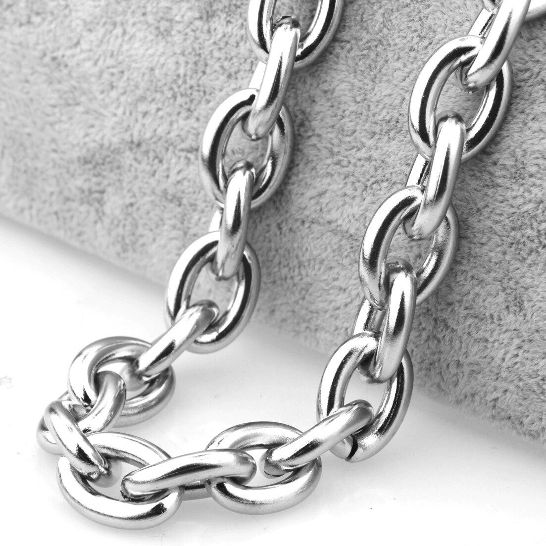 7″-40″ Heavy 9/11/13/15mm Mens Stainless Steel Silver Big O Link Chain Necklace