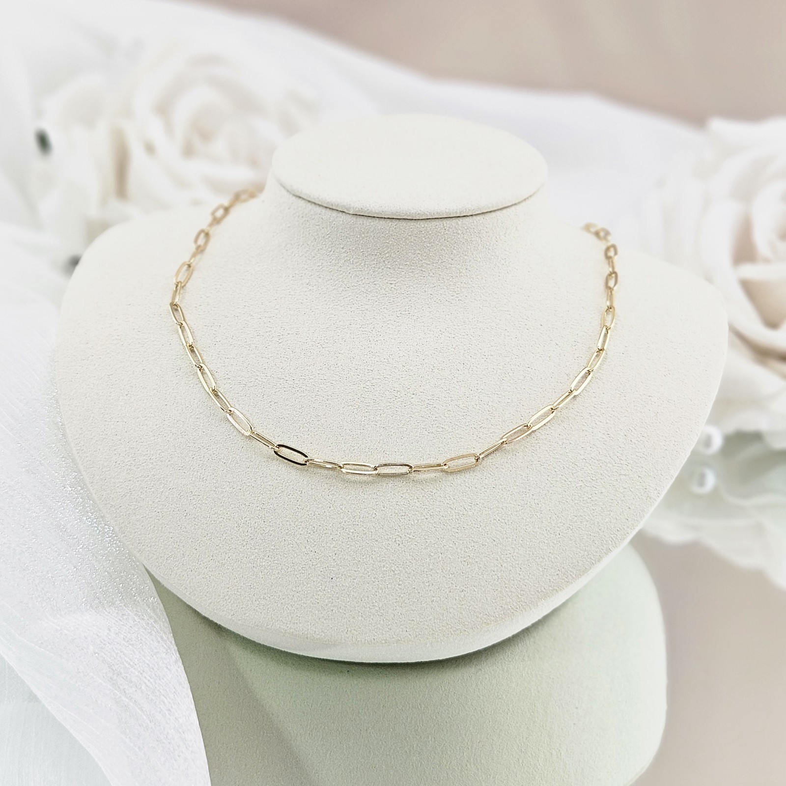 Adornia Necklace 14k Gold Plated Paper Clip Chain Modern Minimalist Boho Gifts