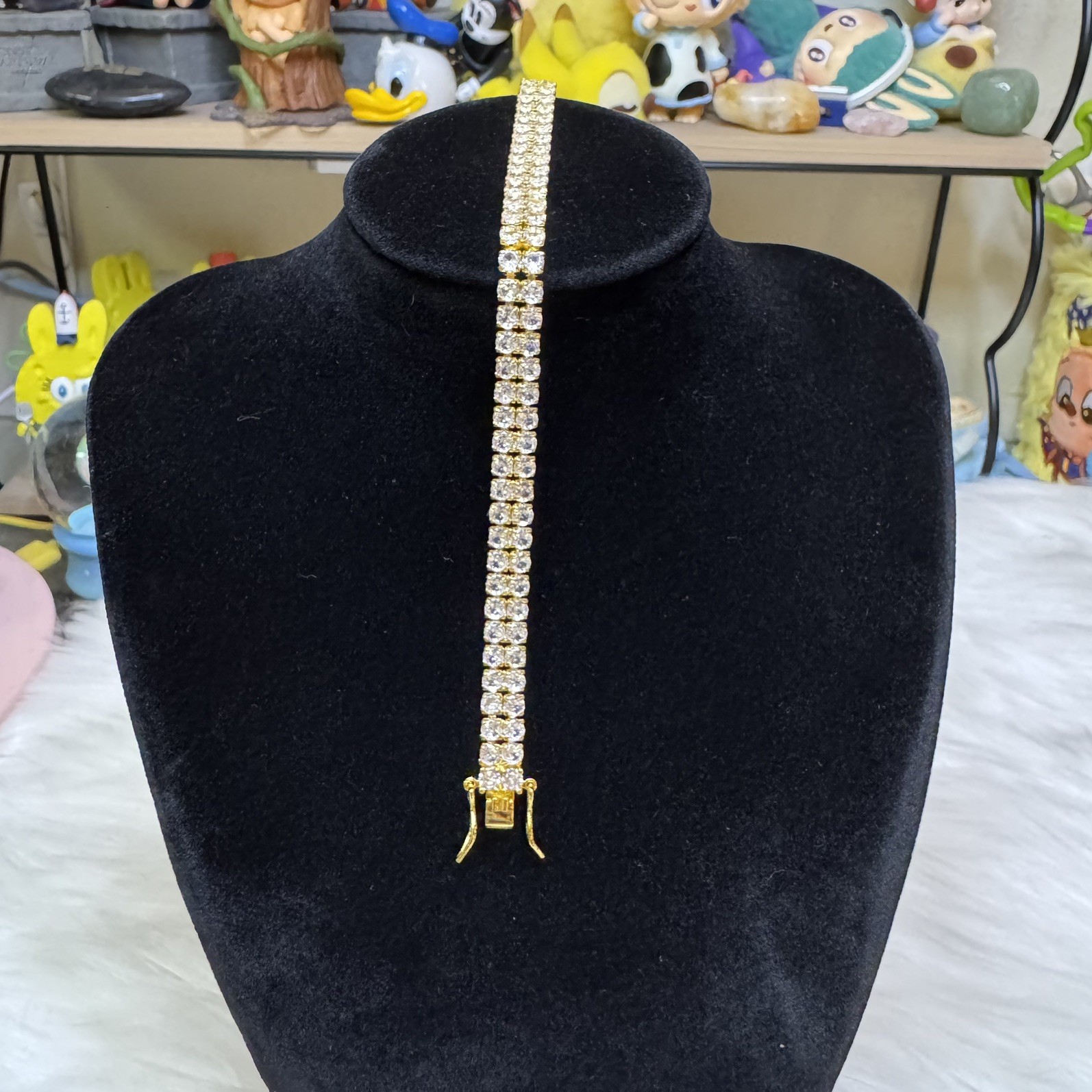 Tennis Double Bracelet 14K Yellow Gold Filled, VVS Cz, 7inch, 6mm