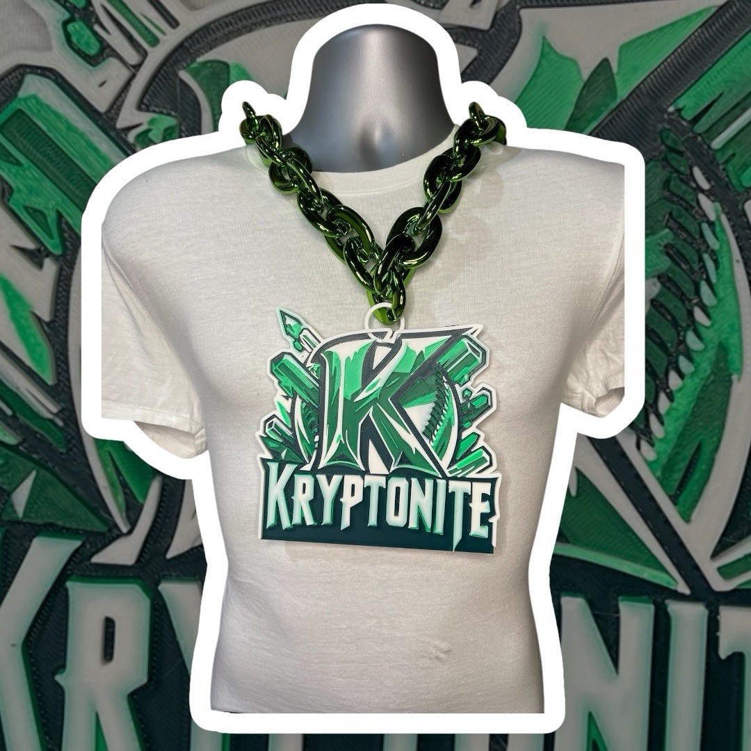 Custom Sports Team Fan Chain School Logo Necklace Pendant MVP Oversized Turnover