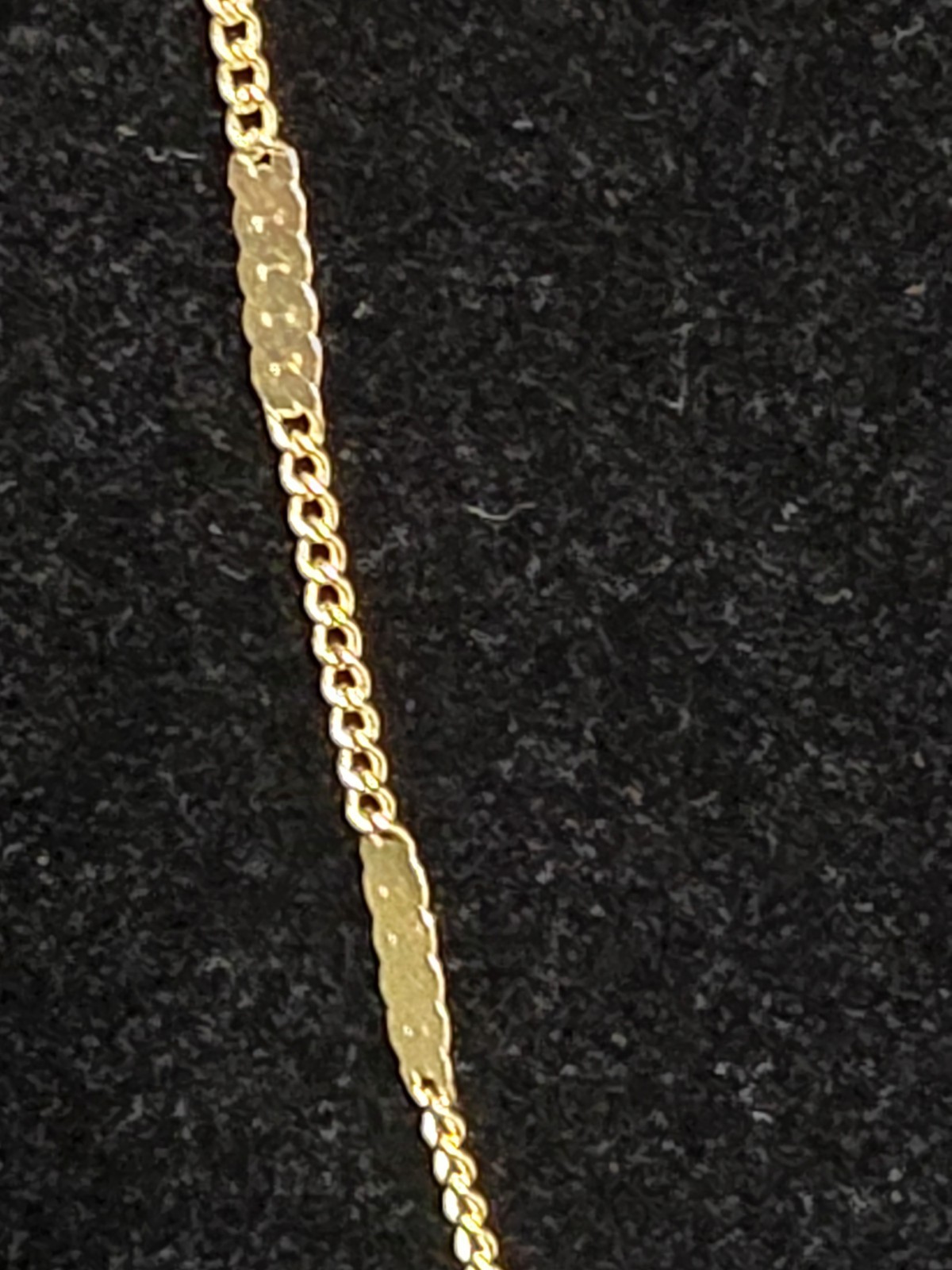 Gold Tone Textured Bar Station Chain Necklace 17-20″ Adjustable Great Layering