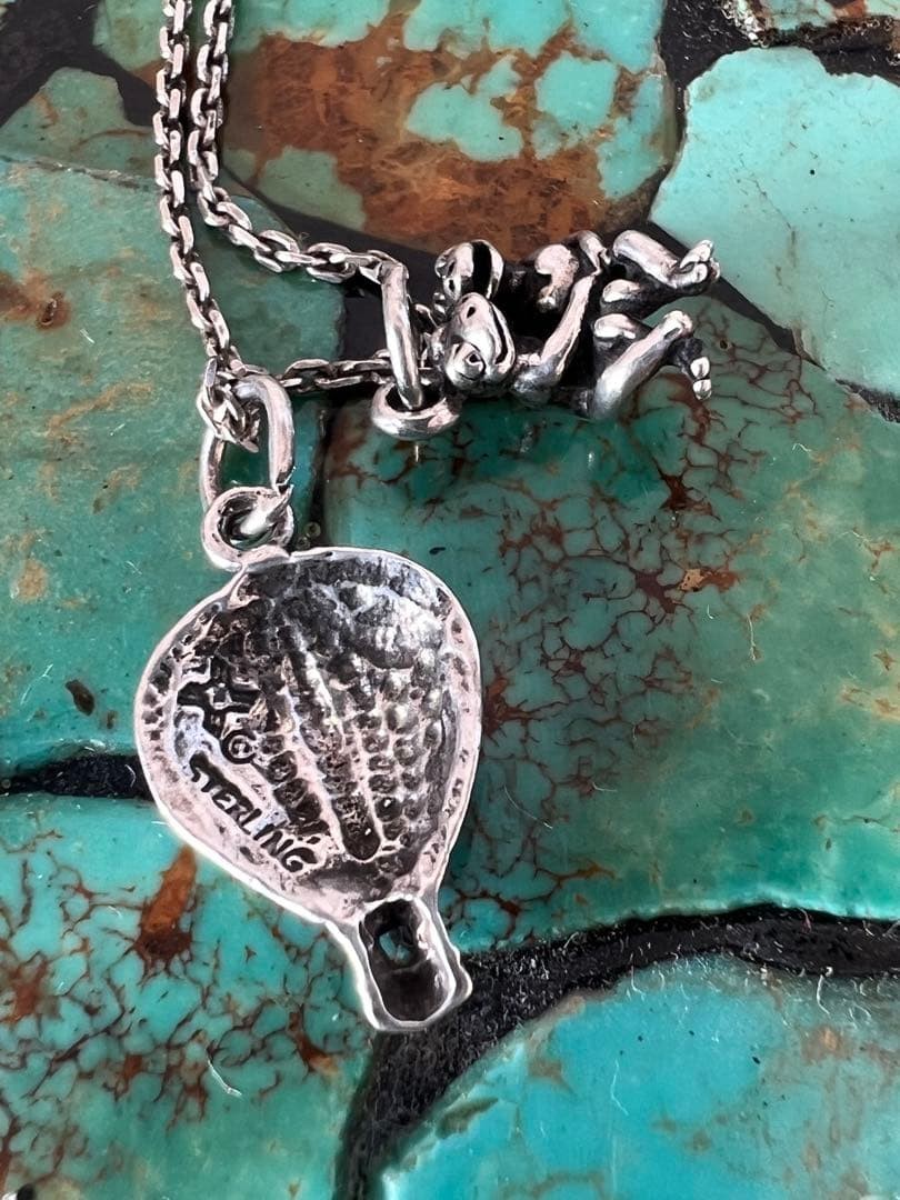 Vintage 925 Sterling Silver Frog Pair Necklace
