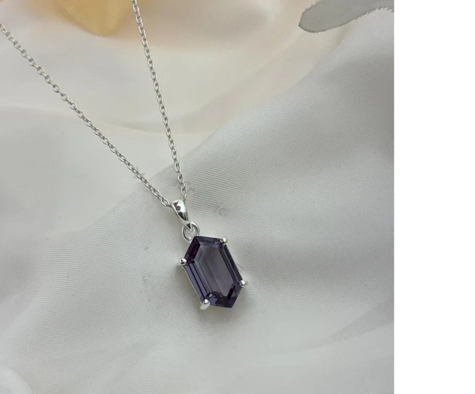 20 Ct AAA+Natural Color Change Alexandrite Certified Gemstone Pendant 925 Silver
