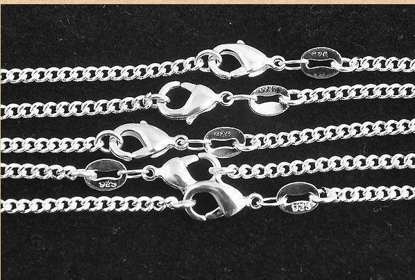 Wholesale 10pcs 925 Sterling Solid Silver Plated 2mm Curb Chain Necklace 16″-30″