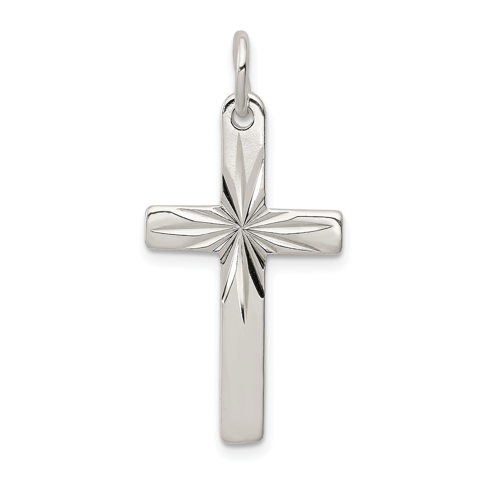 Sterling Silver Cross Pendant Charm Jewelry 28mm x 15mm