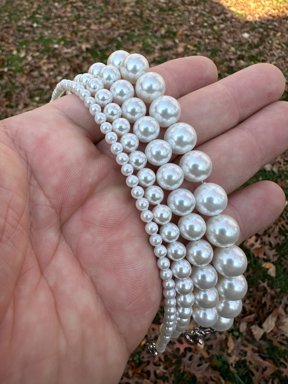 Cultured Pearl Bracelet W. Real 925 Silver Clasp For Men Women 4-10mm All Length