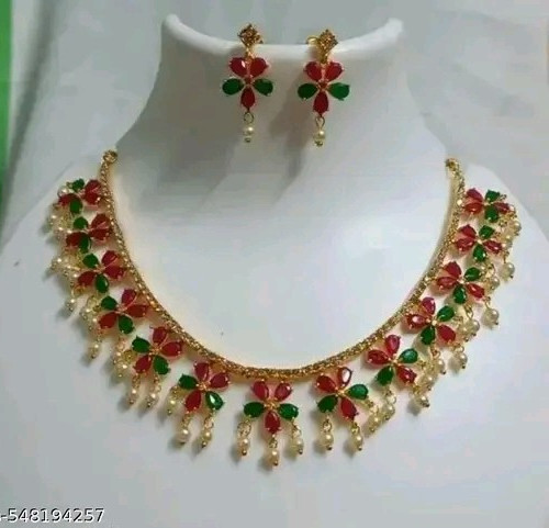 Festive Jewelry Necklace Set With Earrings For Woman Wedding Wear EE47