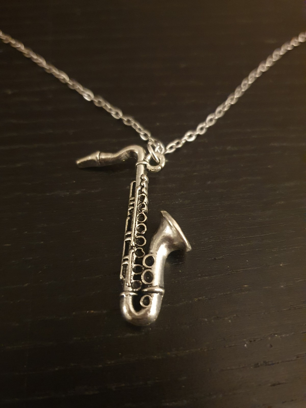 Saxophone Music Instrument Band Jazz Pendant Necklace Stainless Steel Chain