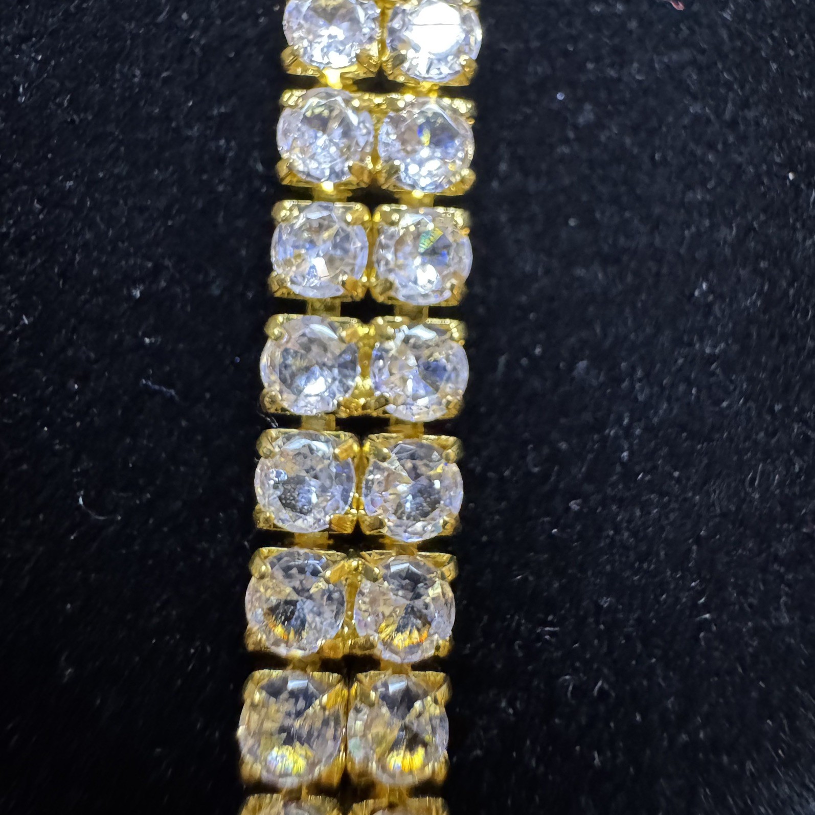 Tennis Double Bracelet 14K Yellow Gold Filled, VVS Cz, 7inch, 6mm