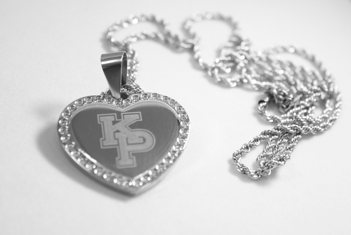 USMMA US MERCHANT MARINE ACADEMY BLING HEART STAINLESS STEEL DOG TAG KP