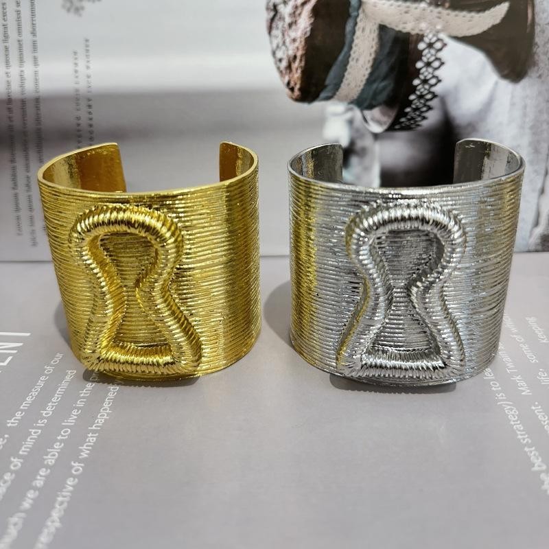 KeyHole Schiaparelli Inspired 3 In Gold Cuff Fits 6.5-8.5 Inch Wrist