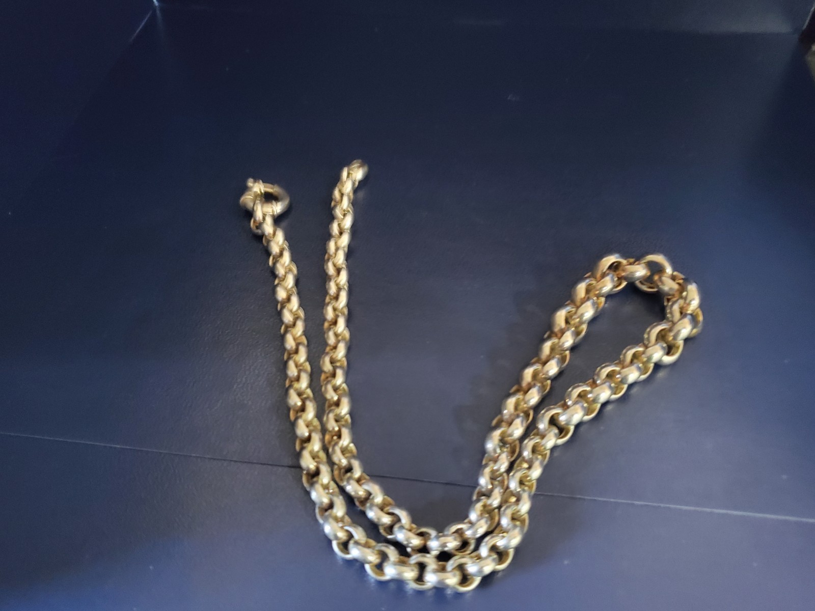 Vintage Rolo Chain 22 INCH Necklace Real Solid 925 Italy,b