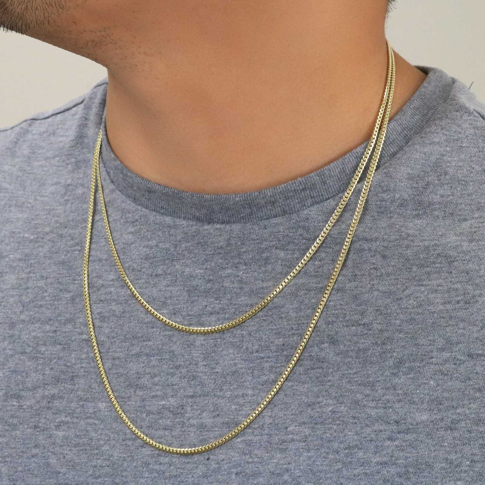 10K Yellow Gold Solid 2.7mm Miami Cuban Link Chain Necklace Lobster Clasp 20″