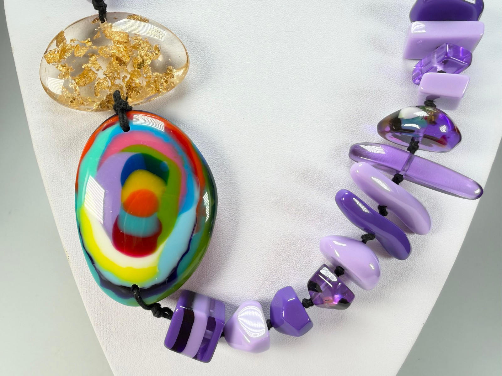 Jackie Brazil “Fusion” Purple Mix Long 110cm Bead Necklace ( N0040 )