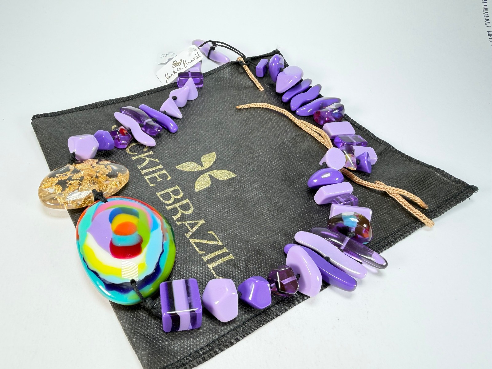 Jackie Brazil “Fusion” Purple Mix Long 110cm Bead Necklace ( N0040 )