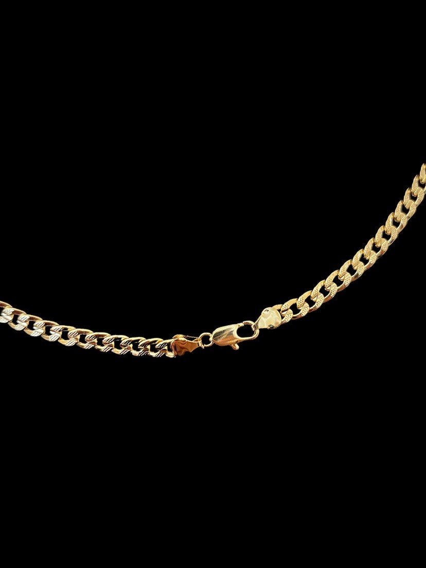 x2 Miami Cuban Link Curb Chain Gold over 316L Stainless Steel 7mm Necklace 24″