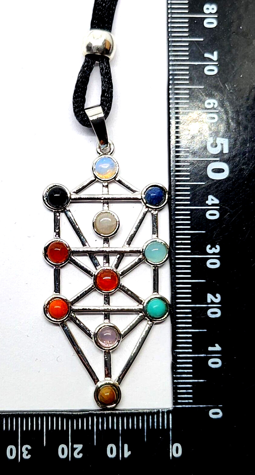 Tree of Life Sefirot Necklace Chakra Pendant Gemstone Kabbalah Bead Jewellery
