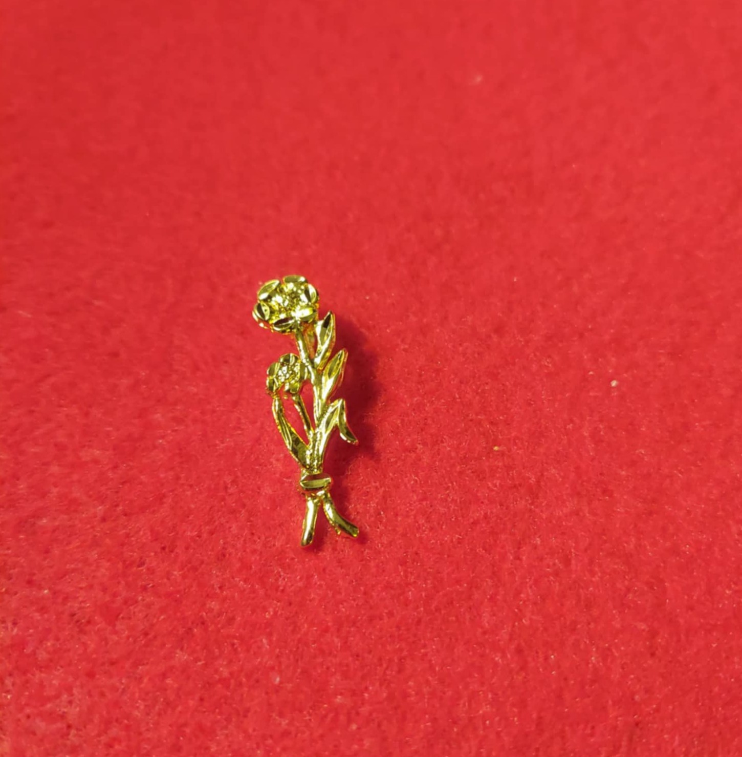 14KT GOLD PLATED FLOWER ROSE DIAMOND CUT CHARM – 2229
