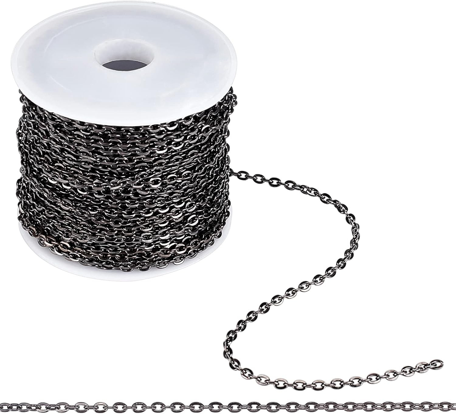 33ft 2.2mm Black Iron Cable Chain for DIY Jewelry