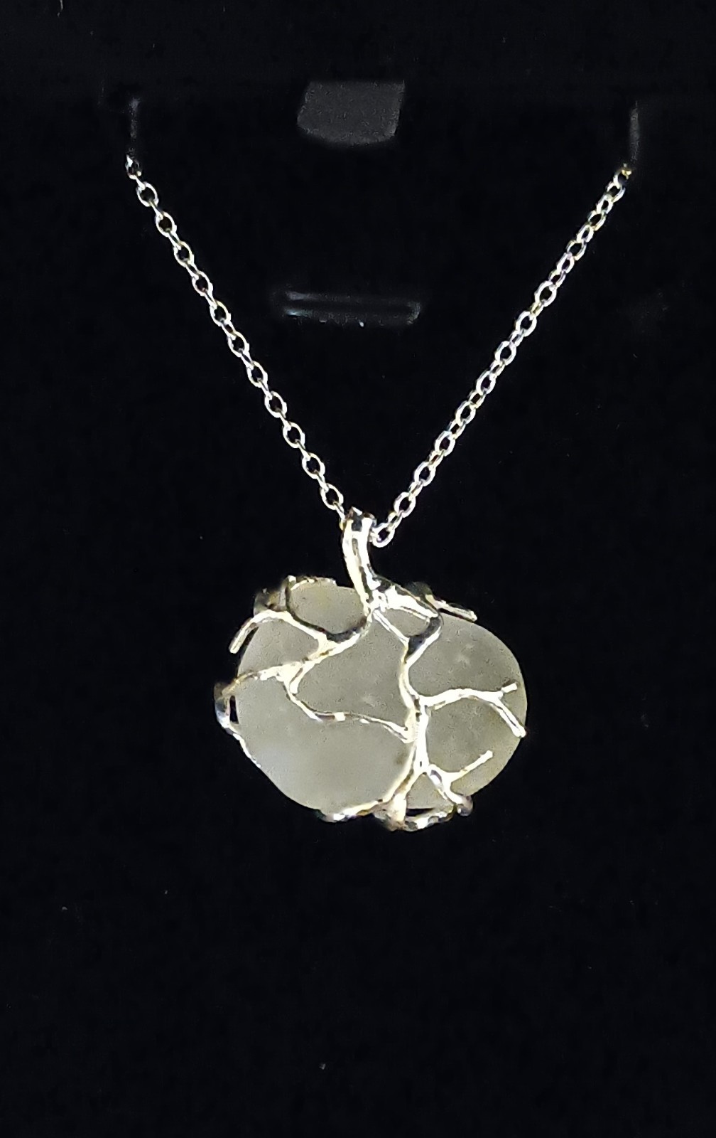 Maine Seaglass Pendant Necklace 100% Authentic (Stainless Steel) will stain