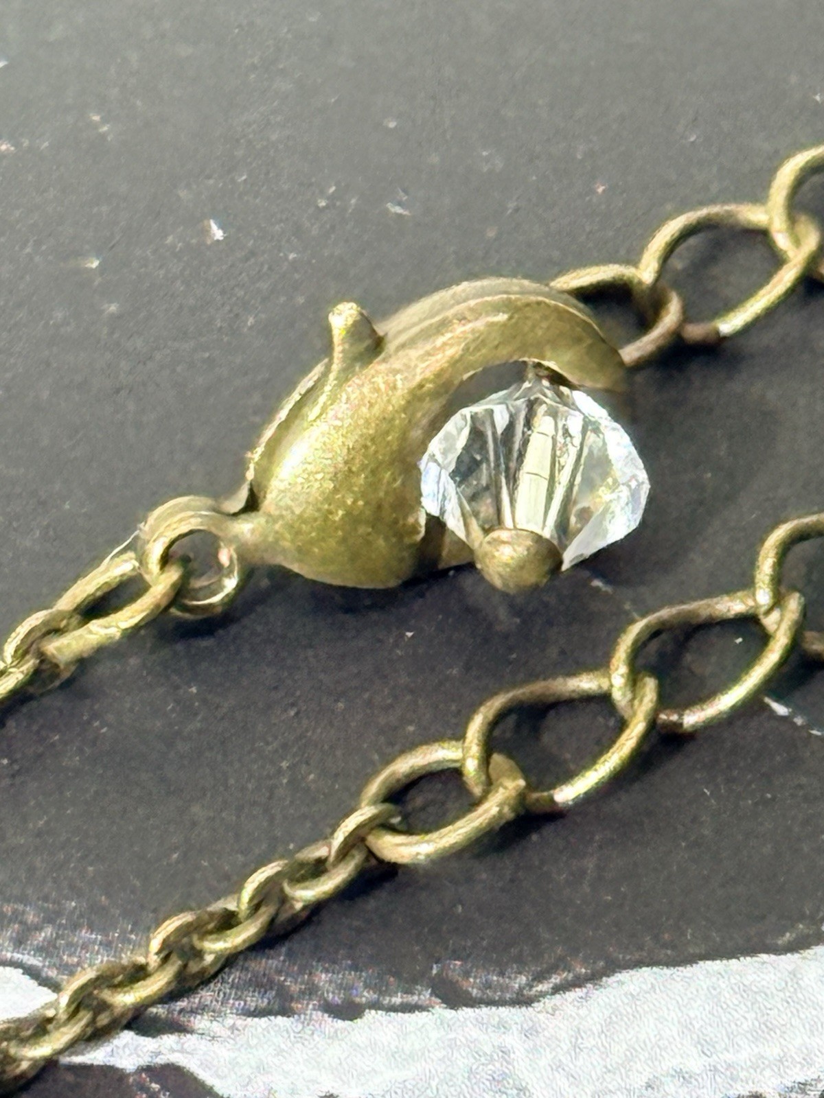 Sorrelli Necklace Cushion-Cut Clear Crystal Pendant 12mm 16-20in Antique Gold