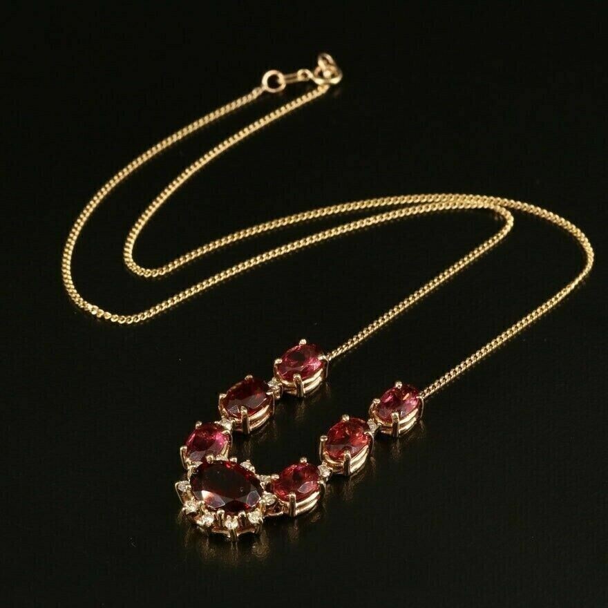 3.50 Ct Oval Simulated Garnet Halo Women Gift Pendant In 14K Yellow Gold Plated